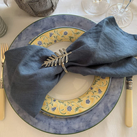 Serviette de table en lin personnalisée brodée classique pour la cuisine, le dîner, Noël, les mariages, les fêtes, les restaurants