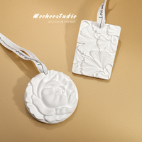 Pendentif diffuseur d'huiles essentielles personnalisé en plâtre, diffuseur passif suspendu avec ruban, écologique, pour parfumer l'ambiance