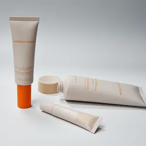 Manufacture Plastic Cosmetic Packaging Custom PE Plastic Soft Touch Tube Cosmetic Squeeze Tube Packaging Oval Hand Cream Tube With Flip Top Lid