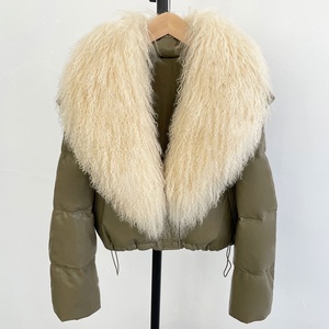Veste d'hiver en <span class=keywords><strong>duvet</strong></span> de canard blanc de haute qualité pour femme, col en fourrure de laine véritable, nouvelle collection 25 - Product Image 2