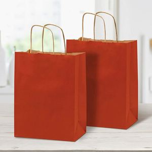 Petit sac cadeau en papier kraft avec poignées, sac fourre-tout artisanal pour boutiques, magasins de détail, fêtes d'anniversaire, sac en papier pour boutique - Product Image 5