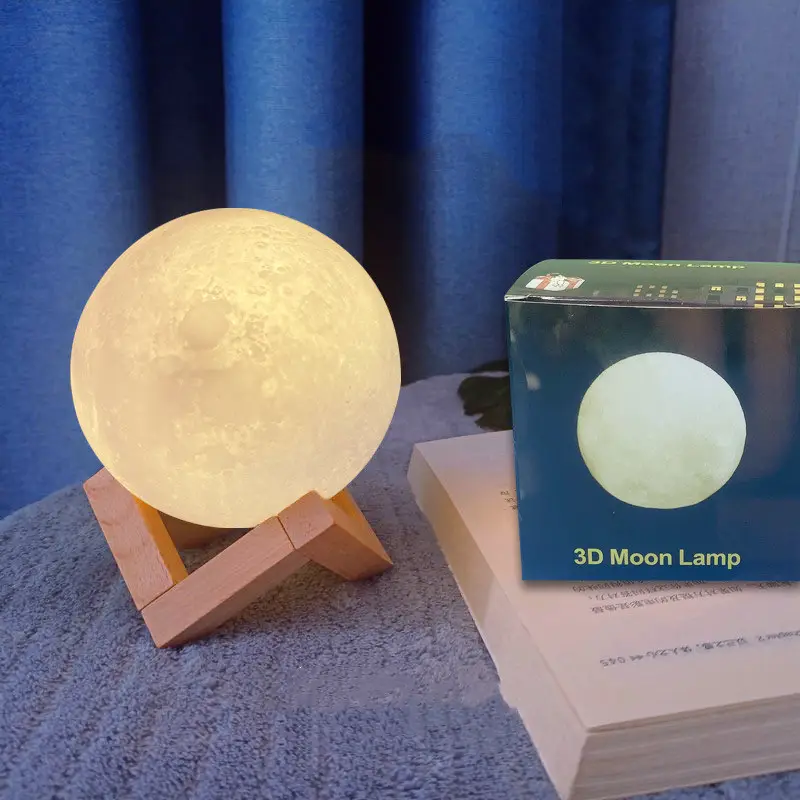 Ever lampu hias 3D, lampu malam dekorasi warna-warni untuk bulan yang dapat diisi ulang