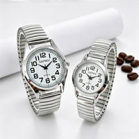 Montre à quartz à bracelet élastique avec échelle de numéros, tendance pour femmes et hommes, montre-bracelet extensible A27006