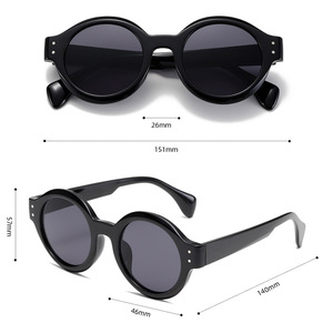 Lmamba 3437 Custom Retro Styles Fashion Round Sunglasses Women Vintage <b>Sun</b> Glasses Men Brand Design Trendy Yellow Black <b>Shades</b> - Product Image 4