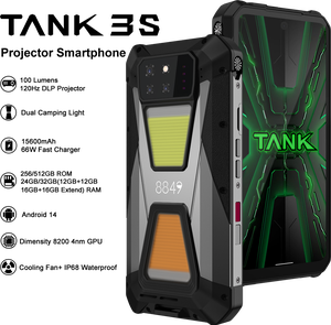 8849 Tank 3S Projecteur Téléphone Lumière Extérieure WIFI6 Smartphone Robuste 15600mAh 16+512GB Android 14 Caméra Vision Nocturne Unihertz 5G - Product Image 5