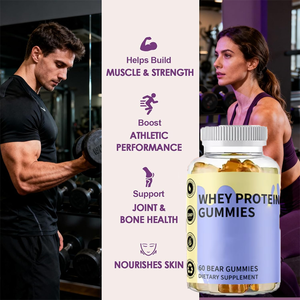 เยลลี่โปรตีนออสเรซอน ฮาลาล วีแกน โปรตีนสูง สำหรับออกกำลังกาย ผลิตภัณฑ์เสริมอาหารแบบรับผลิตแบรนด์ส่วนตัว น้ำหนัก 20 กรัม ปราศจากน้ำตาล รูปทรงหมี เวย์โปรตีน - Product Image 2