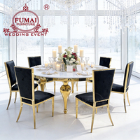 Table de salle à manger ronde en MDF, 8 ou 10 places, grand ensemble de table de banquet, mobilier de cuisine moderne pour la maison