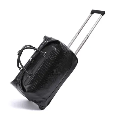 Valise étanche noire de haute qualité, 5 pièces, valise en cuir Pu, chariot de voyage, sac à roulettes, en stock