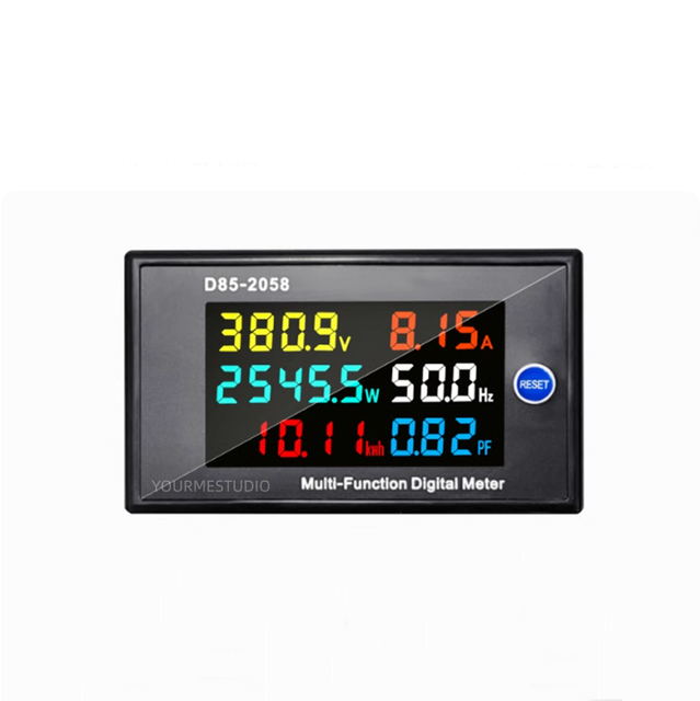 AC 200-450V Multi-function Digital Display Instrument AC Voltage/Current/Active Power/Power Factor D85-2058 High Accuracy Meter
