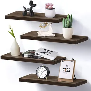 Opberghouders Rekken Keuken Tanggula Houten Wand Gemonteerd Zwevend Decoratief Display Rack Met Verborgen Beugels