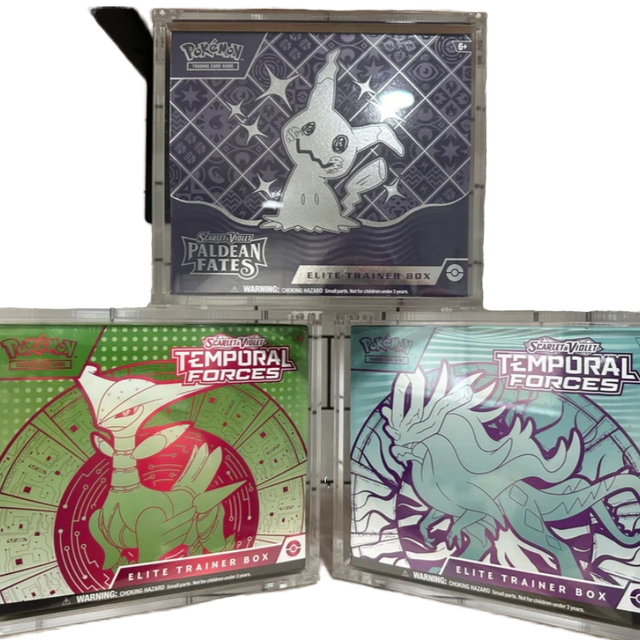 POKE MON ETB Booster Bundle Case Magnetic Lid UV Protection Modern Acrylic Display Box Portable Easy Assembly