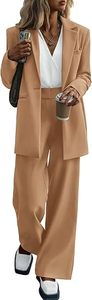 Costumes pour femmes, ensemble 2 pièces, veste de blazer décontractée et élégante, <span class=keywords><strong>pantalon</strong></span> large, tenues formelles - Product Image 2