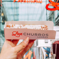 Boîtes d'emballage pour churros avec logo personnalisé et compartiment pour sauce, en carton alimentaire, pour snacks, bonbons et gâteaux