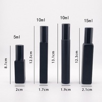 Botol kaca Mini hitam Matte 5ml 10ml, botol penyemprot leher sekrup kaca parfum perjalanan kabut halus kosong