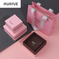 Huayue couvercle personnalisé et papier de base emballage en carton cadeau collier pendentif anneau boîte à bijoux