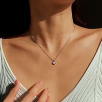 Collier en argent sterling 925 avec pendentif cœur coréen délicat en zircon pour femme, bijoux fins, vente en gros