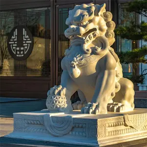 Highly Popular Personalized Processable White Marble Lion Statues For Decoration