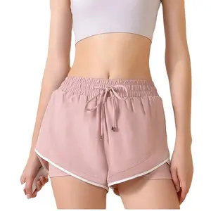 Cotton Running for Spring Summer Lightweight Dry Training High-Waist Fitness Pants with Anti-Walking Hip Pockets Shorts