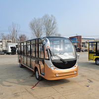 Bus électrique de tourisme fermé avec portes, moteur haute puissance, 14 places, navette de transport urbain, bus de tourisme