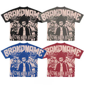 Boxy Hip Hop 250 Gsm Drop Graphic Heavyweight camisetas de lujo en blanco de algodón pesado personalizado Streetwear camiseta de gran tamaño para hombres - Product Image 6