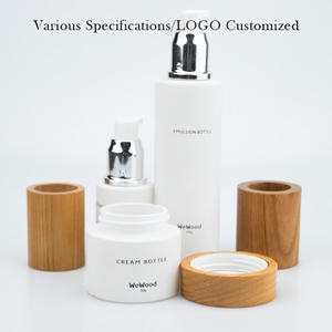 Vietnam WeWood Eco Friendly Skincare Packaging Cream Jar Cosmético Glass Serum Loción Toner Pump Botella Tapa de madera - Product Image 2