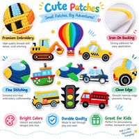 Patch brodé en gros pour véhicules : Excavatrice, Taxi, Avion, Voiture, Camion de pompiers – Patch thermocollant ou à coudre