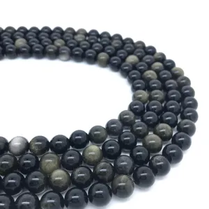 Perles obsidiennes en vrac naturelles, 100 pièces, accessoires pour bricolage, gemmes perlées