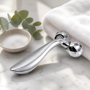 Rouleau facial en alliage de zinc KINWONG, double rouleau massant à facettes en diamant, <span class=keywords><strong>massage</strong></span> corporel, vente en gros OEM - Product Image 2