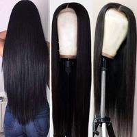 Perruque Lace Wig Remy lisse noire, perruque naturelle, perruque longue, naissance des cheveux naturelle, cheveux lisses, pour femmes noires, 30 pouces