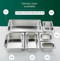 Grosir Wadah Makanan Gastronorm (GN Pan) Standar Modern Gaya Amerika 1/4 Stainless Steel 201 Tebal 0.7mm Warna Perak untuk Komersial