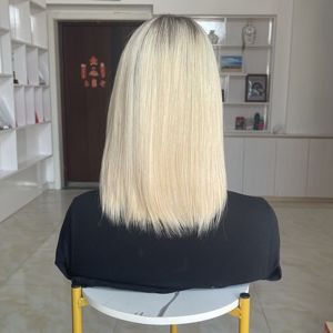 Platinum Blonde <b>Bob</b> <b>Wig</b> Lace Front Human Hair European Russian Hair HD Lace Wholesale Ready to Ship - Product Image 2
