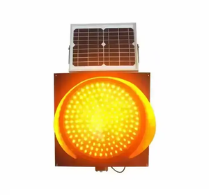 Semáforo LED Industrial, Luz de Señalización <span class=keywords><strong>Intermitente</strong></span> Amarilla y Roja, Alimentada por Energía Solar - Product Image 5