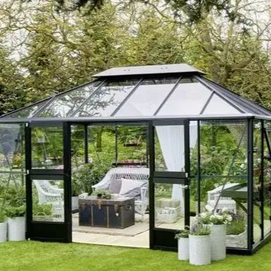 Solário de alumínio para pátio externo, casa de vidro independente, solário de telhado, conservatório, estrutura personalizada