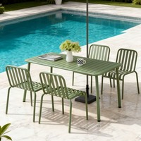 Ensemble de table et de chaises de jardin, résistant à l'eau et aux UV, pour parcs, patios, balcons, terrasses de loisirs, en fer forgé