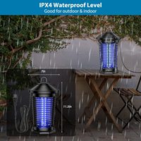 Bug Zapper trampas para moscas al aire libre para interiores con potente bombilla en forma de H impermeable Fly Zapper matamosquitos eléctrico