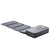 Chargeur solaire 20000mAh, batterie externe à charge rapide, 4 câbles intégrés, panneaux pliables portables, double éclairage LED pour le camping et les situations d'urgence