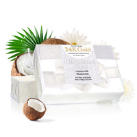Savon Artisanal Nettoyant et Éclaircissant à l'Or 24K, à l'Acide Kojique et aux Huiles Essentielles, Prix de Gros Usine