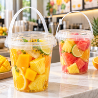 Gobelets à thé aux fruits en PP robustes de 12 oz, 16 oz, 24 oz, 32 oz avec couvercles et poignées, gobelets portables pour boissons Boba à emporter