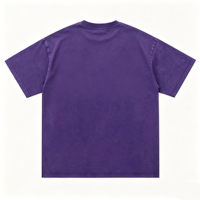 T-shirt personnalisé Kornit DTG uni violet à bords déchirés, style minimaliste pour homme, garantie de couleur OEM