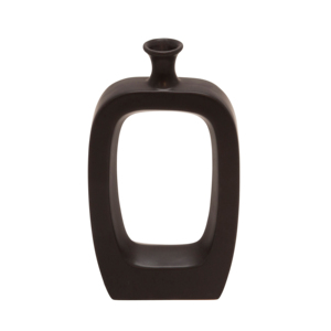 Vaso Rettangolare Aperto in Ceramica, Vaso Moderno in Gres per Fiori, Decorazione Scultorea per Soggiorno e Casa - Product Image 1