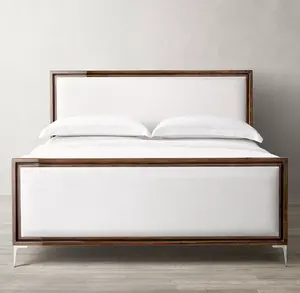 Benoit Stof Panel Bed Met Treeplank Verstelbare Queen King Enkele Houten Bed