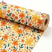 Tissu en popeline de coton 100% tissé de haute qualité, imprimé floral uni, pour robes - Vente en gros