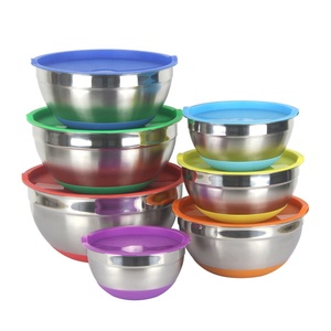 Set di insalatiere da cucina colorate in Silicone antiscivolo in <span class=keywords><strong>acciaio</strong></span> inossidabile all'ingrosso <span class=keywords><strong>con</strong></span> coperchi ermetici - Product Image 2
