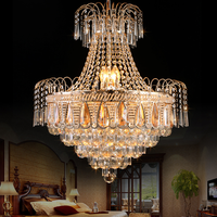 Lustre en cristal doré sur mesure pour villa, escalier, salon double hauteur, éclairage de mariage, lumière LED 220V, protection oculaire