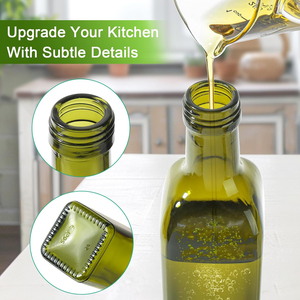 Bouteille en verre carrée vide de couleur vert foncé pour huile d'olive de qualité alimentaire, 250 ml, 500 ml, 750 ml, 1000 ml - Product Image 4