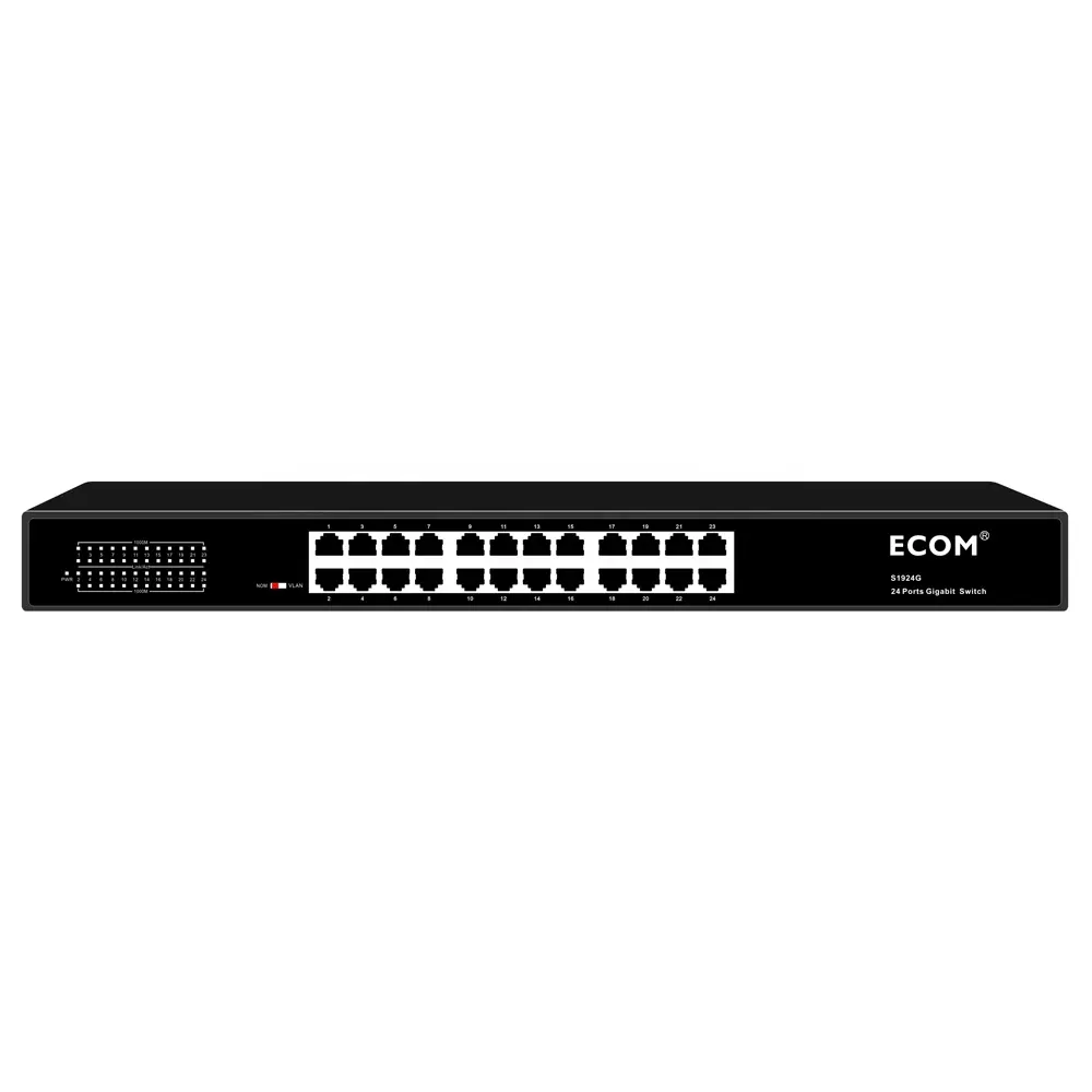 ECOM S1924G 24*1000mbps 포트 기가비트 이더넷 VLAN 스위치 스톡 CE/LVD FCC 부품 15 클래스 B Rohs 전이중 및 반이중