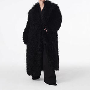 Cappotto Lungo da Donna in Lana Nera di Alta Qualità Moda 2025 Cardigan Caldo e Ampio Personalità <span class=keywords><strong>Trench</strong></span> Invernale - Product Image 1