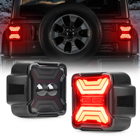 Nouveaux feux arrière LED rouges fumés pour Wrangler JL JLU 2018+ - Feux de freinage/clignotants, feux de position latéraux, feux de recul, IP66