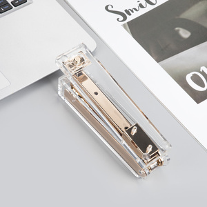 Suministros <span class=keywords><strong>de</strong></span> oficina Accesorios <span class=keywords><strong>de</strong></span> escritorio rosa dorado tira completa 24/6 <span class=keywords><strong>grapadora</strong></span> acrílica transparente grande y resistente - Product Image 2