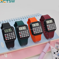 Jam Tangan Digital Sport J53 Grosir OEM Unisex Plastik Silikon Tombol Mini Kalkulator Belajar Anak Jam LED Kalkulator
